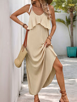 Hazel Blues® |  Perfee Tied Ruffled Scoop Neck Sleeveless Dress