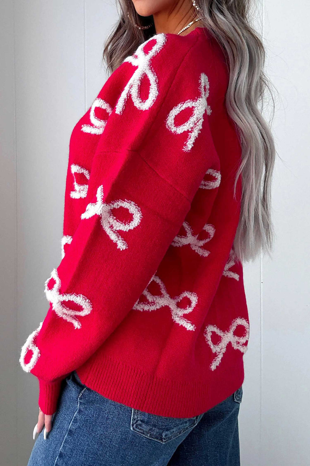 Emery Jean Red Christmas Bow Sweater