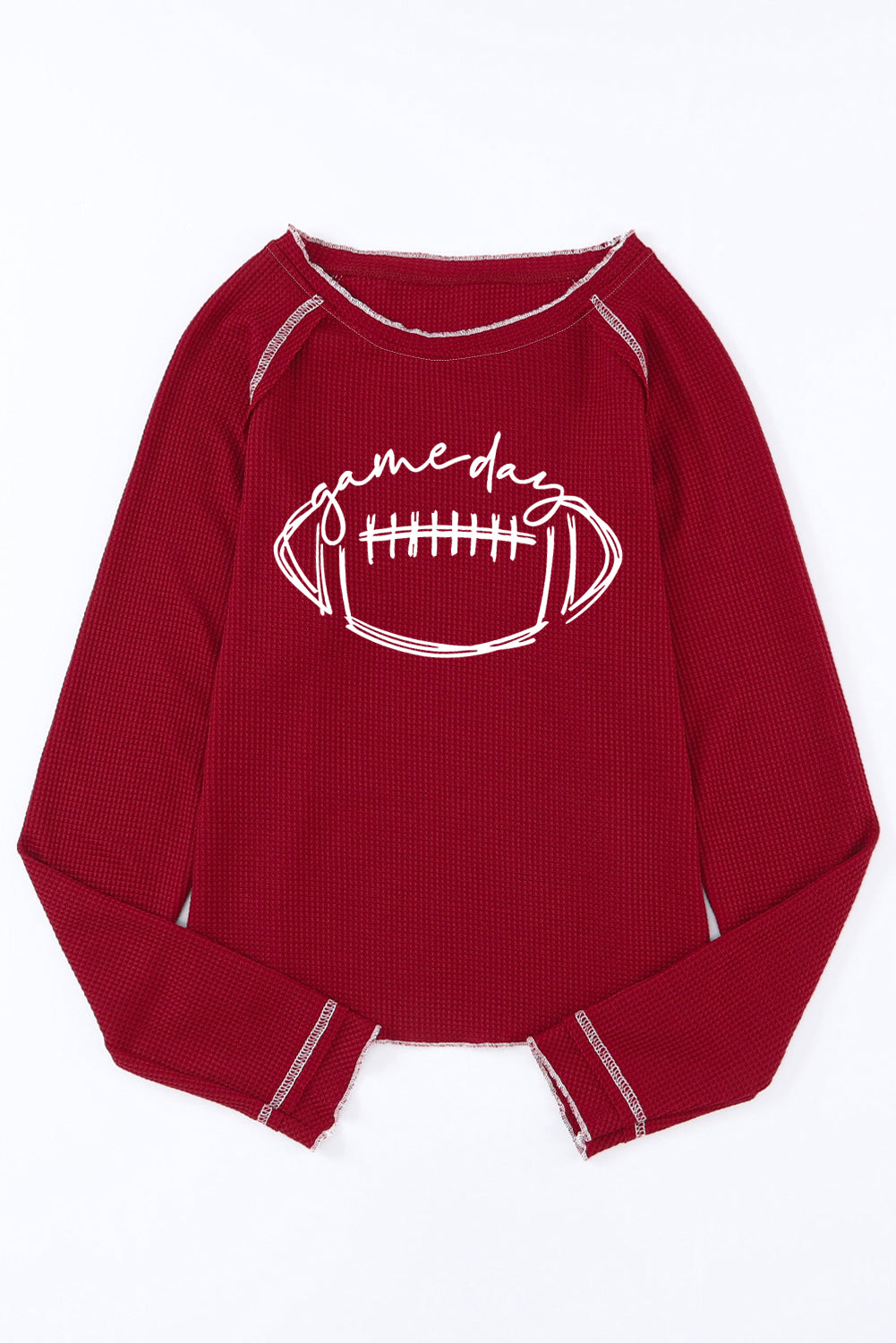 Hazel Blues® |  Football Round Neck Long Sleeve Sweatshirt