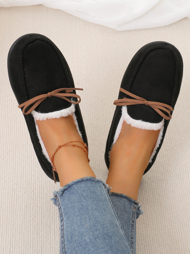 Hazel Blues® |  Bow Round Toe Flat Slip-Ons