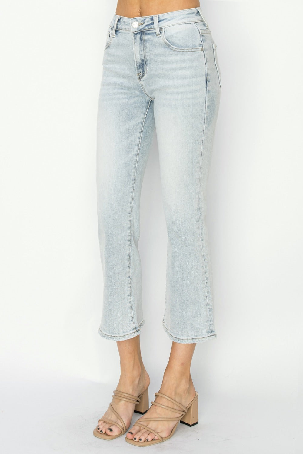 Hazel Blues® |  RISEN Mid Rise Cropped Flare Jeans