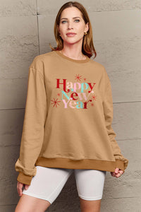 Hazel Blues® |  HAPPY NEW YEAR Round Neck Sweatshirt