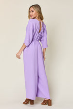 Hazel Blues® | Double Take Half Sleeve Wide Leg Jumpsuit
