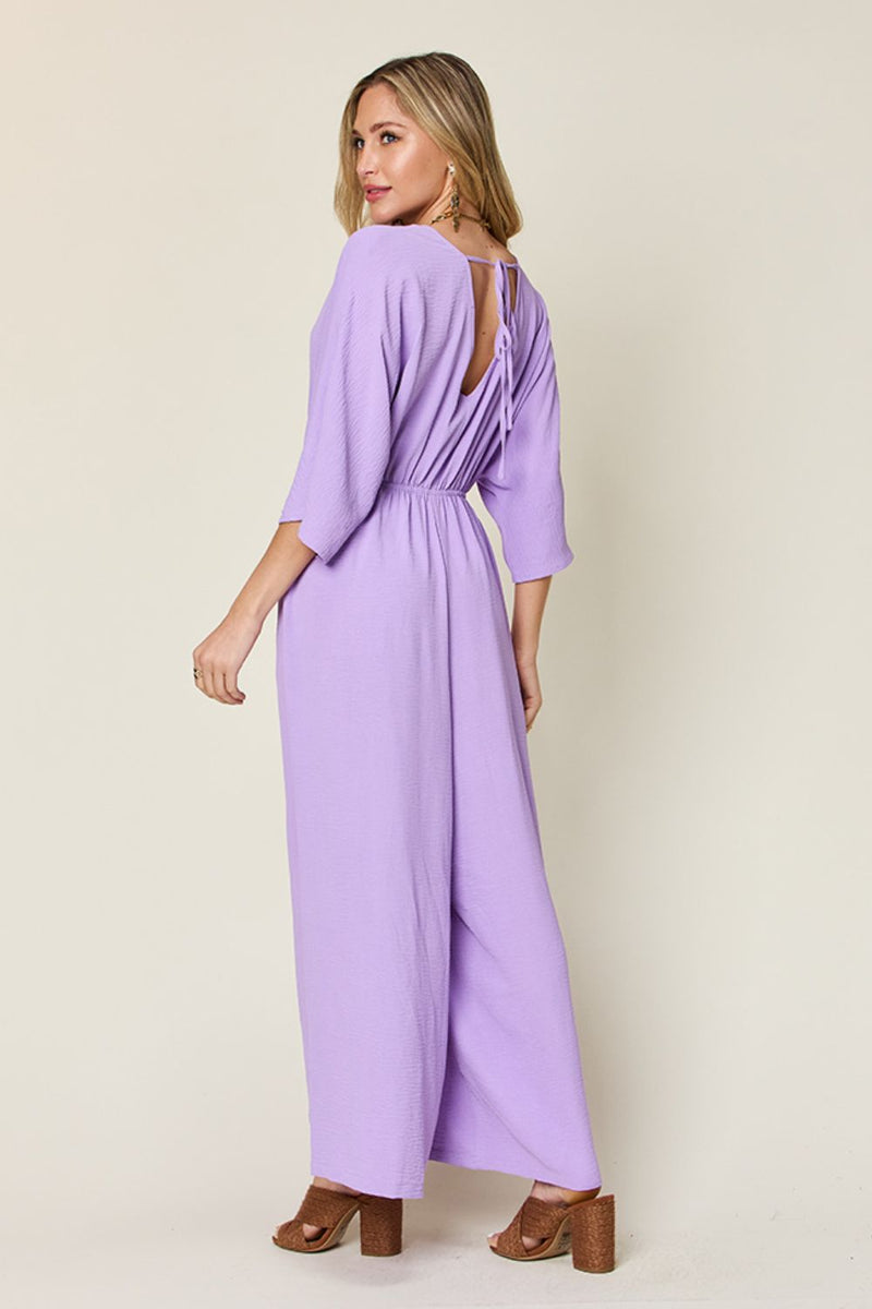 Hazel Blues® | Double Take Half Sleeve Wide Leg Jumpsuit