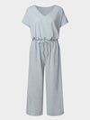 Hazel Blues® |  V-Neck Short Sleeve Jumpsuit