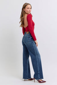 Hazel Blues® |  Judy Blue Raw Hem Mid Rise Jeans