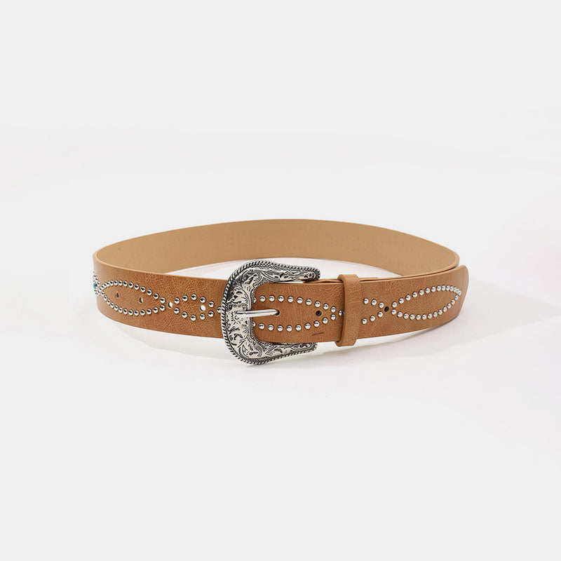 Hazel Blues® |  PU Leather Rhinestone Belt