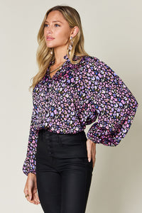 Hazel Blues® |  Double Take Printed Balloon Sleeve Shirt