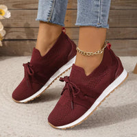 Lace Up Round Toe Woven Athletic