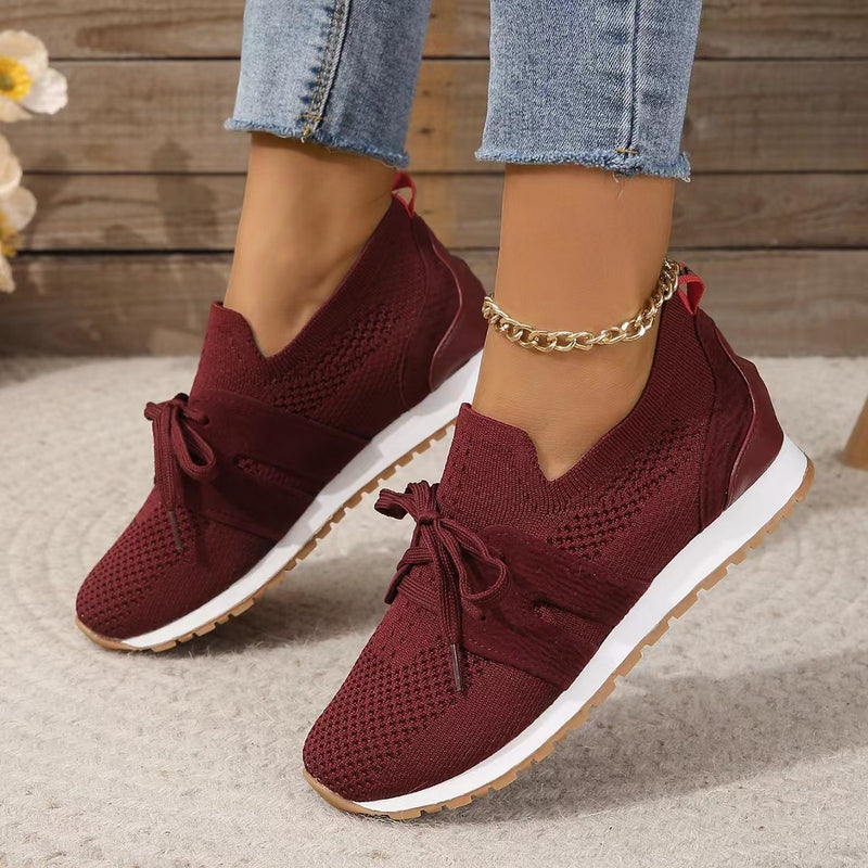 Lace Up Round Toe Woven Athletic