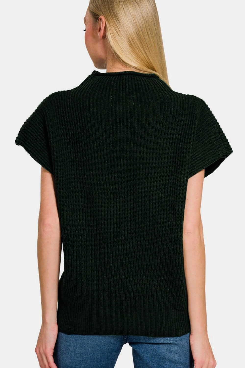 Hazel Blues® |  Zenana Short Sleeve Mock Neck Sweater
