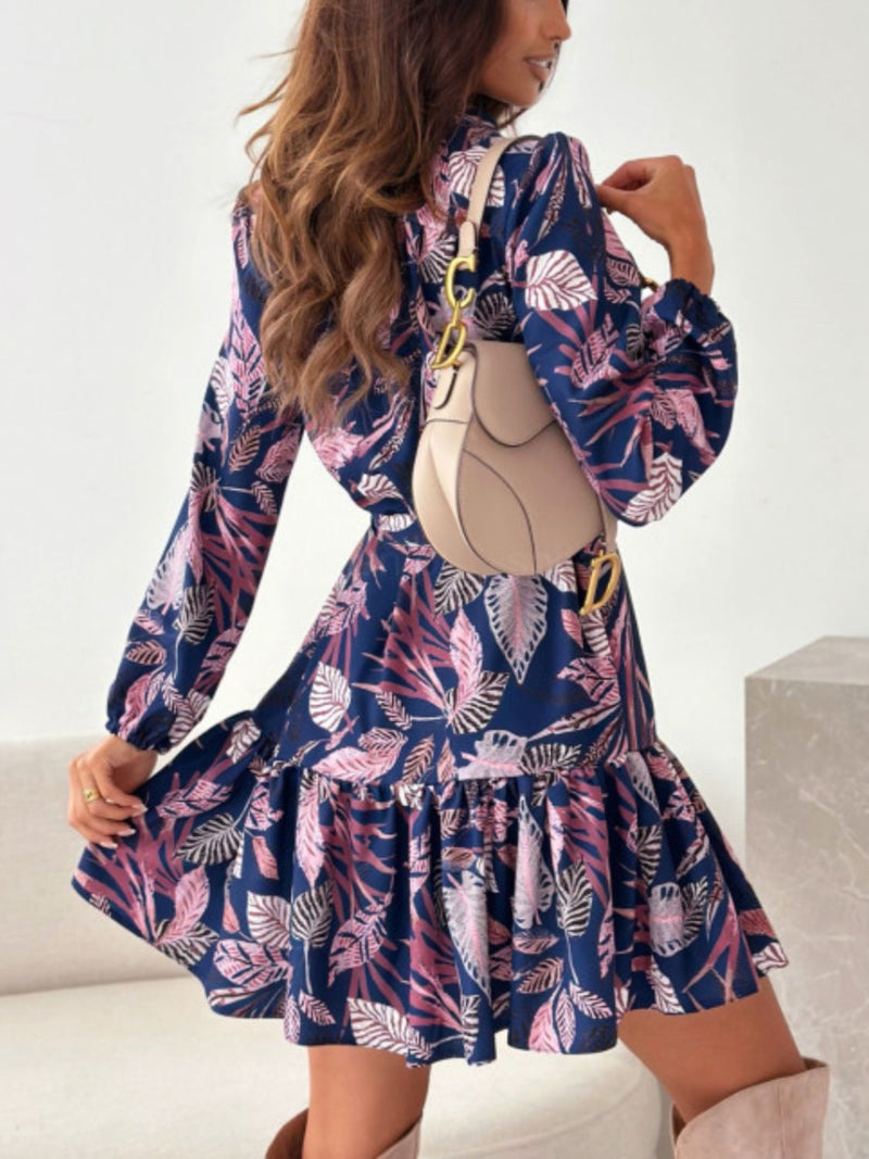 Hazel Blues® |  Ruffle Hem Floral Long Sleeve Dress