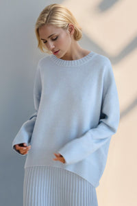 Hazel Blues® |  Basic Bae Round Neck Dropped Shoulder Sweater