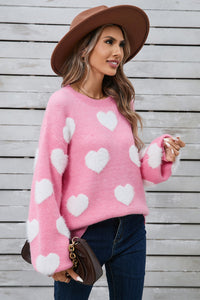 Hazel Blues® |  Angel Wings Heart Dropped Shoulder Long Sleeve Sweater