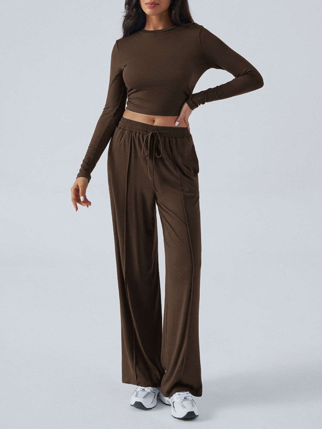 Hazel Blues® |  Devine Round Neck Long Sleeve Top and Pants Set