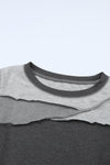 Hazel Blues® |  Exposed Seam Contrast Round Neck Long Sleeve T-Shirt
