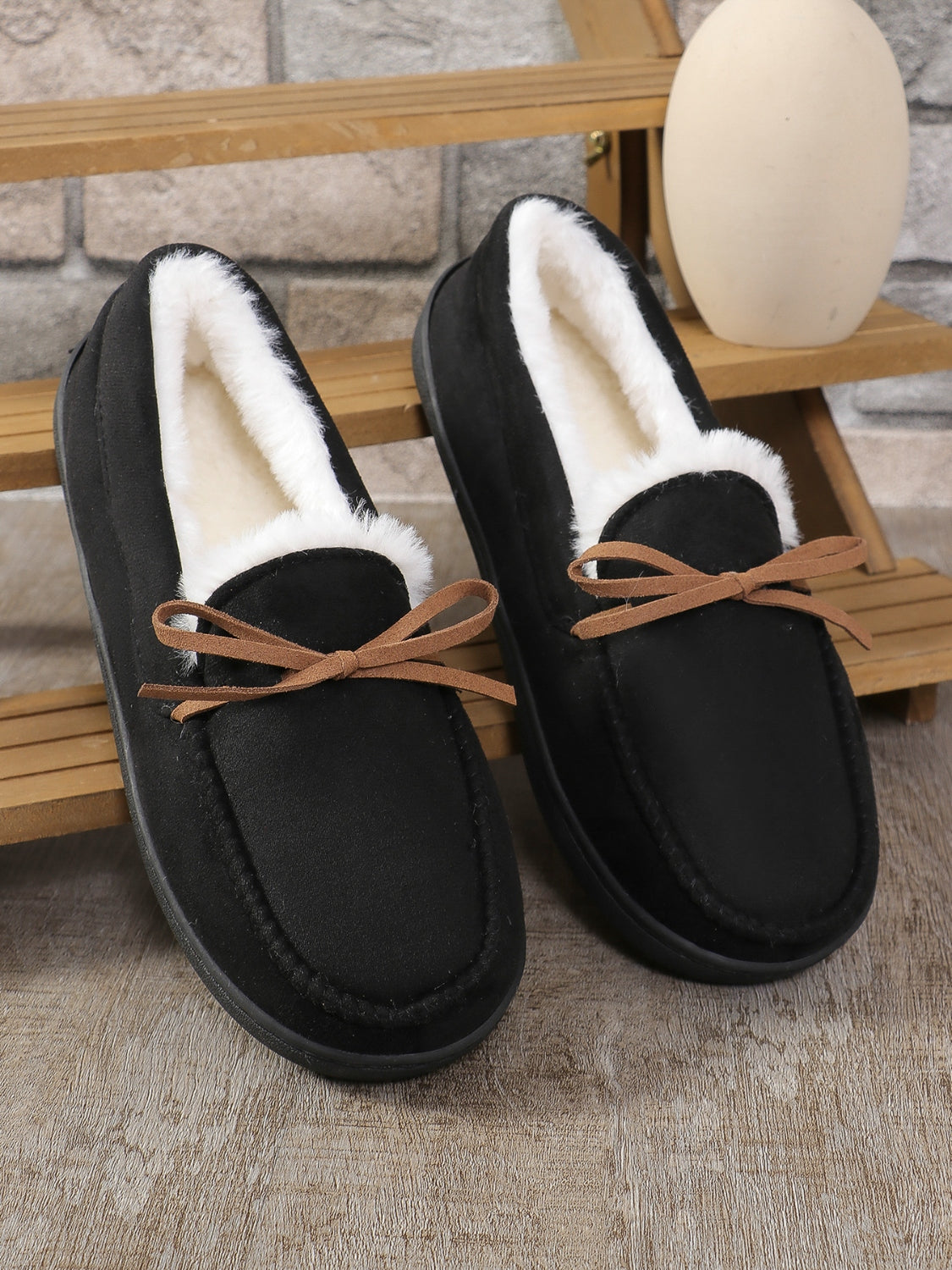 Hazel Blues® |  Bow Round Toe Flat Slip-Ons