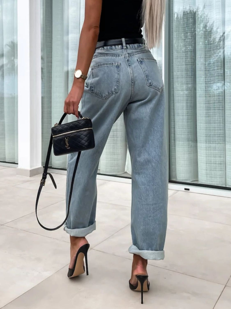 Hazel Blues® |  High Waist Wide Leg Jeans