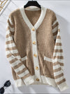 Hazel Blues® |  Striped Button Up Long Sleeve Cardigan