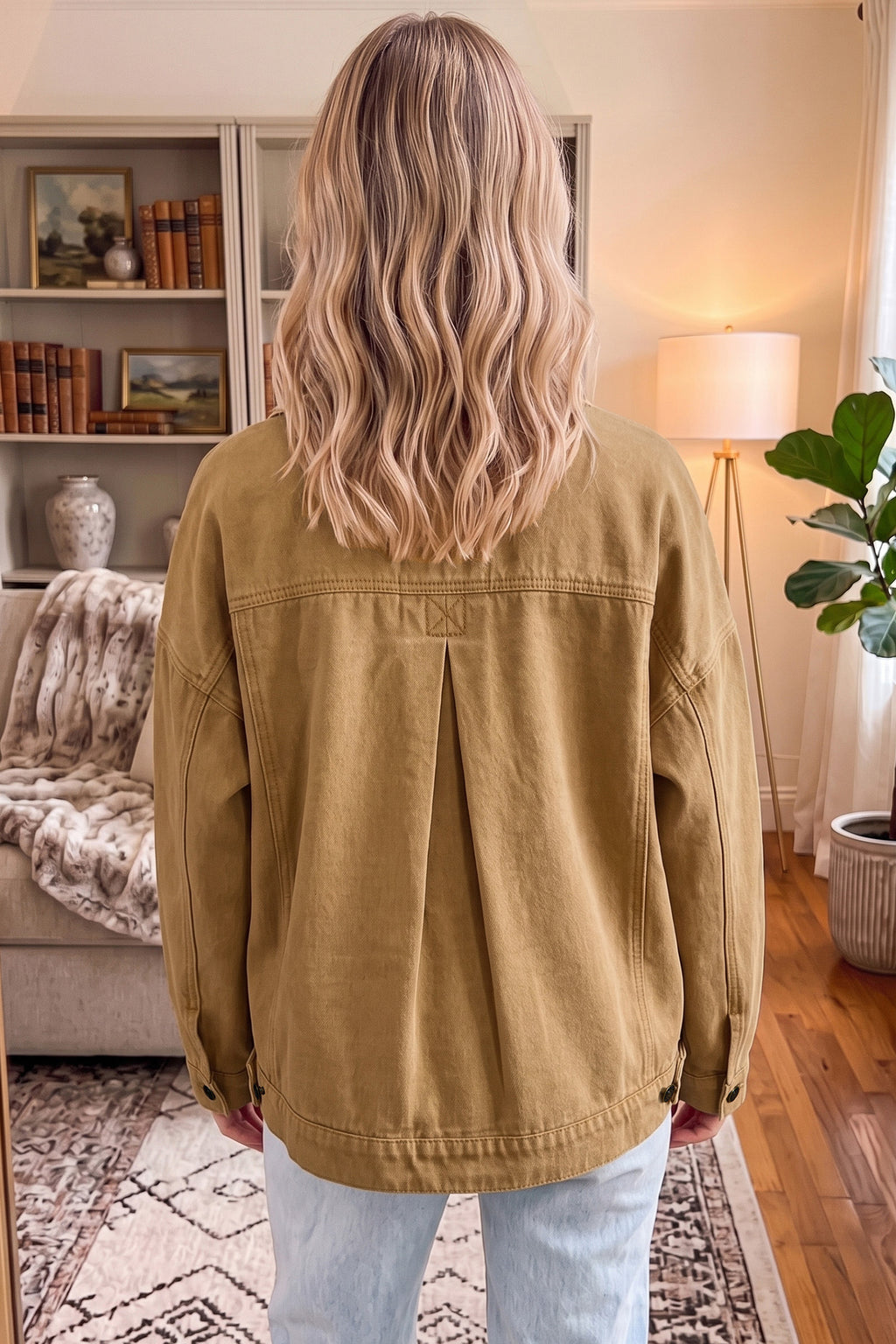 Maeve Wren Denim Button-Front Jacket