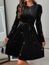Hazel Blues® |  Glitter Round Neck Puff Sleeve Dress