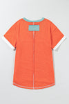 Hazel Blues® |  Color Block V-Neck Short Sleeve T-Shirt