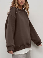 Hazel Blues® |  Round Neck Dropped Shoulder Long Sleeve Sweatshirt