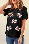 Hazel Blues® |  Black Football Bowknot Pattern Game Day T Shirt