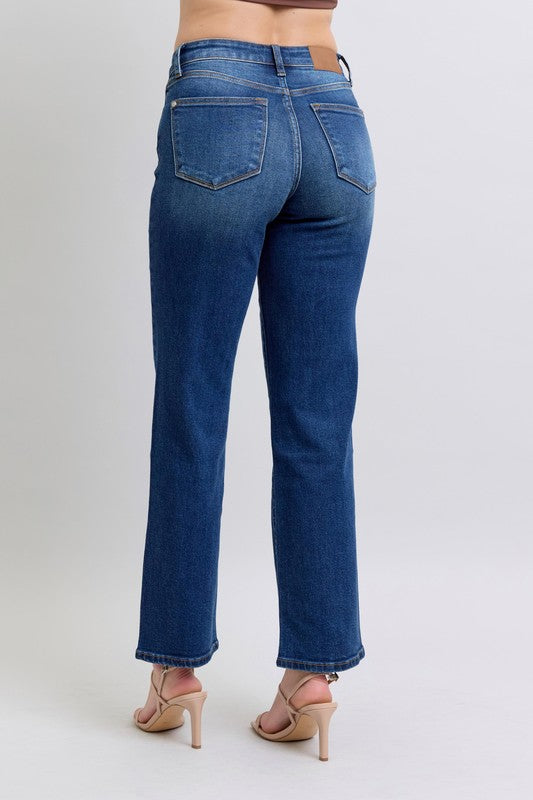 Hazel Blues® |  Judy Blue Side Seam Detail Straight Jeans with Pockets