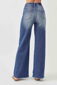 Hazel Blues® |  Risen High Rise Wide Leg Jeans