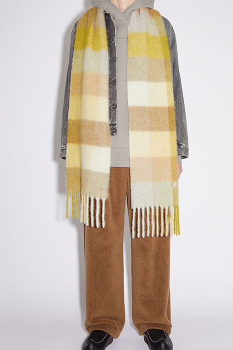 Hazel Blues® |  Thermal Fringe Contrast Plaid Scarf