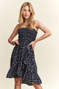 Hazel Blues® |  ADORA Smocked Floral Tube Dress with Pockets