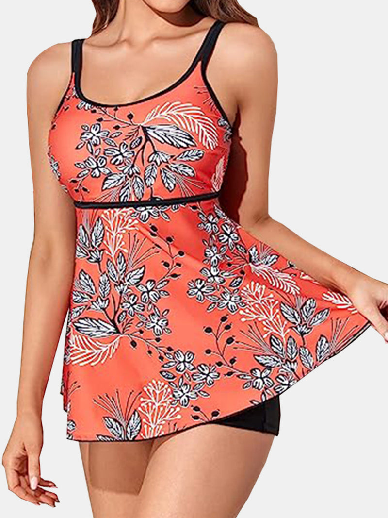 Hazel Blues® |  Printed Scoop Neck Two-Piece Swim Set