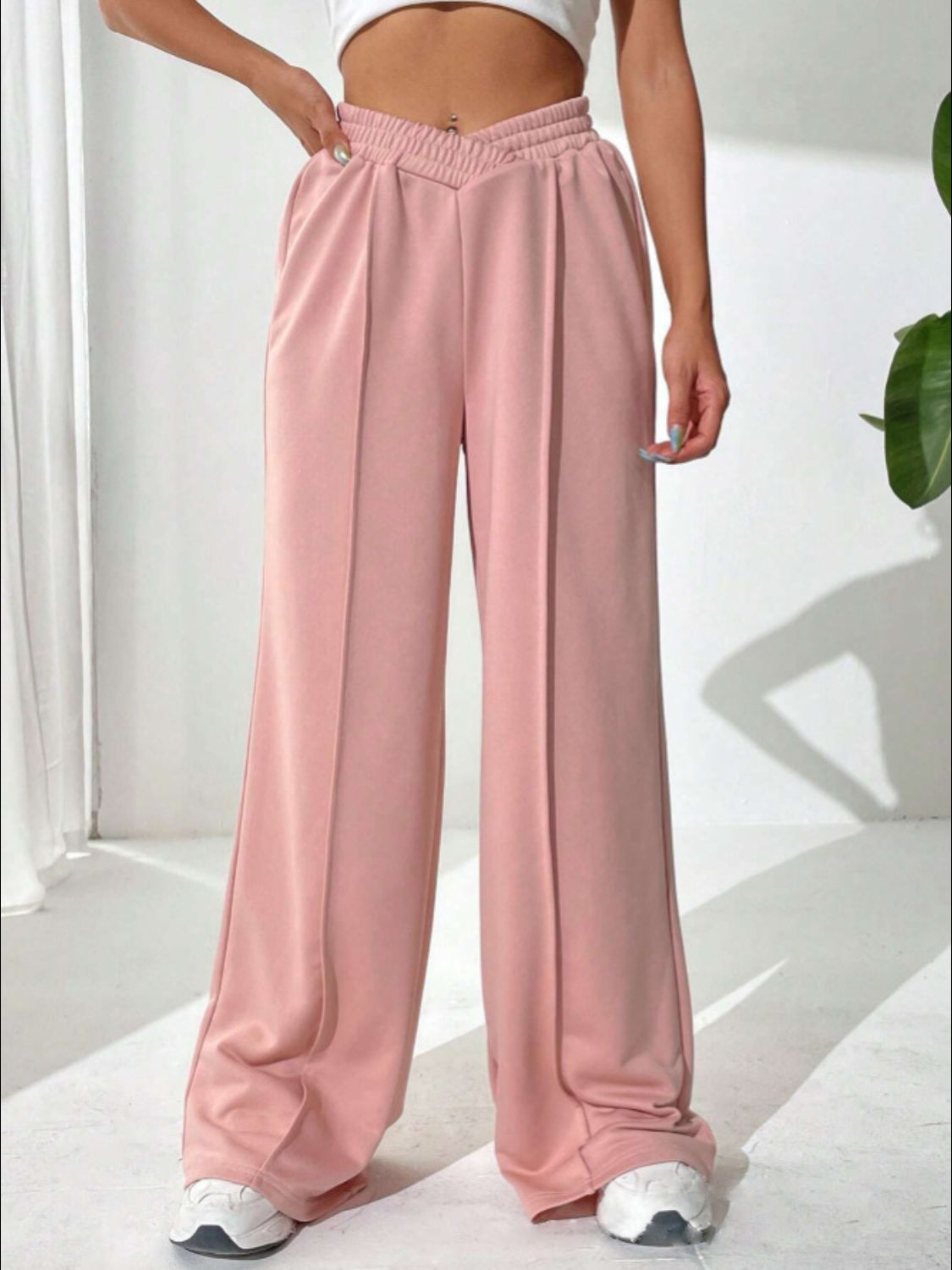 Hazel Blues® |  Elastic Waist Wide Leg Pants