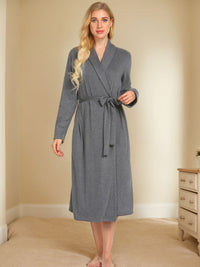 Hazel Blues® |  Tied Lounge Nightgown with Pockets