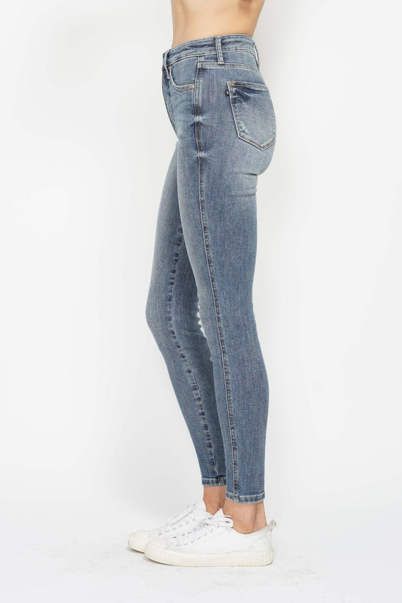 Hazel Blues® |  Judy Blue Tummy Control Contrast Wash Skinny Jeans