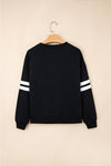 Hazel Blues® |  Evergreen Varsity Striped Detail Drop Shoulder Oversized Sweatshirt