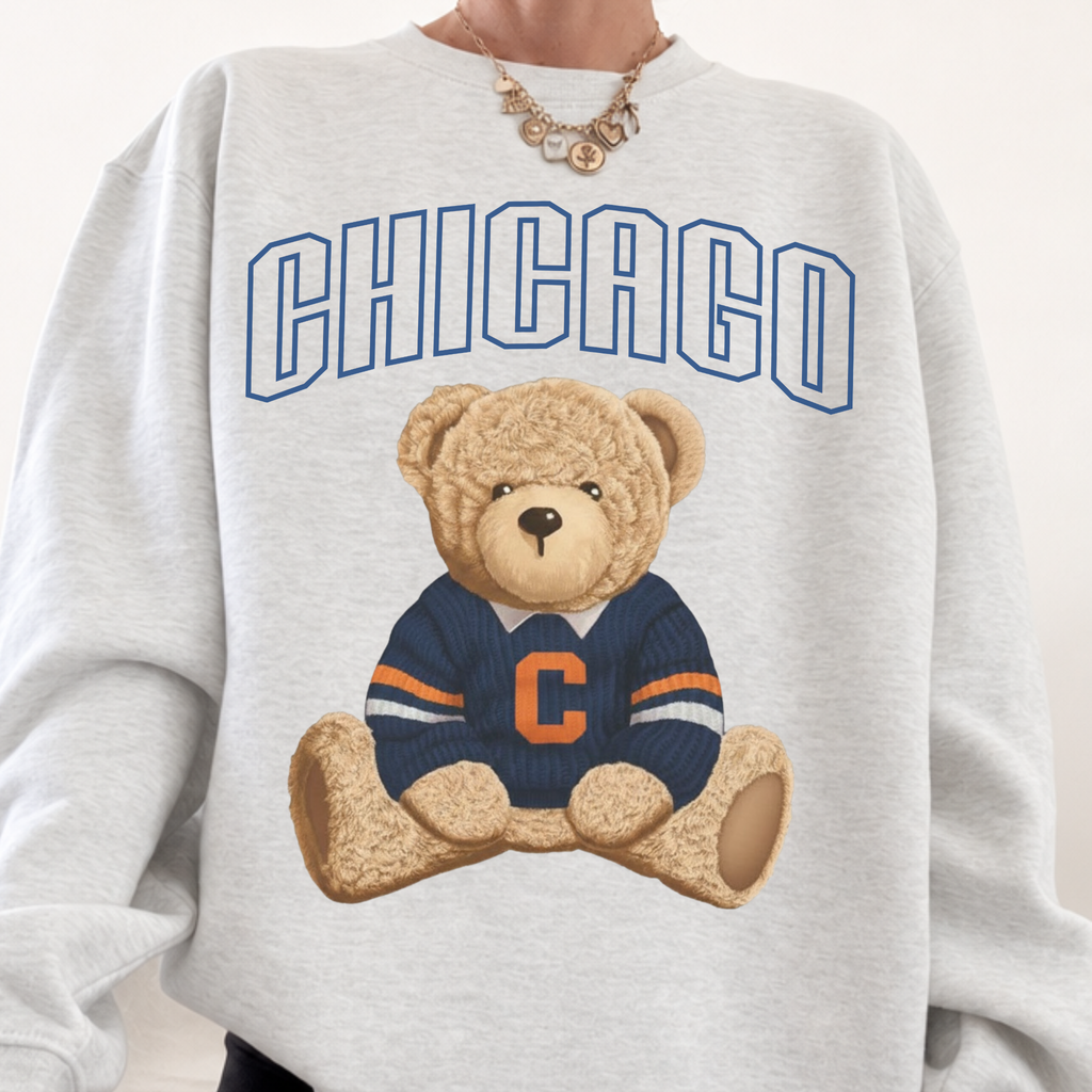 Chicago Vintage Teddy Bear Sweatshirt | Retro Football Crewneck
