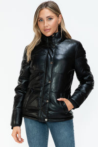 Hazel Blues® |  YMI Pocketed Zip Up Turtleneck Puffer Jacket