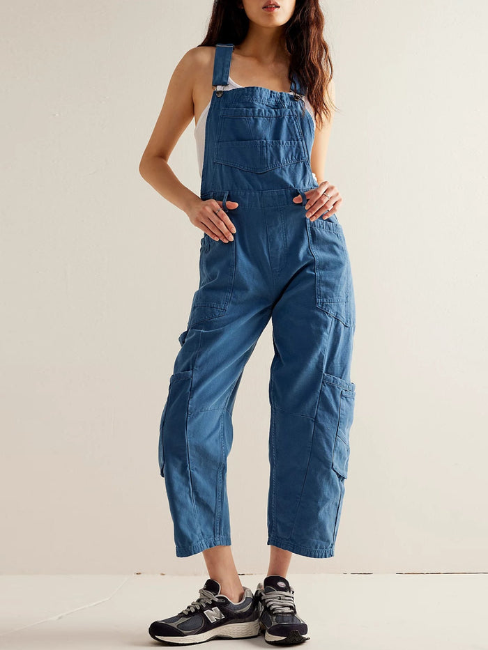 Hazel Blues® |  Pocketed Wide Strap Denim Overalls