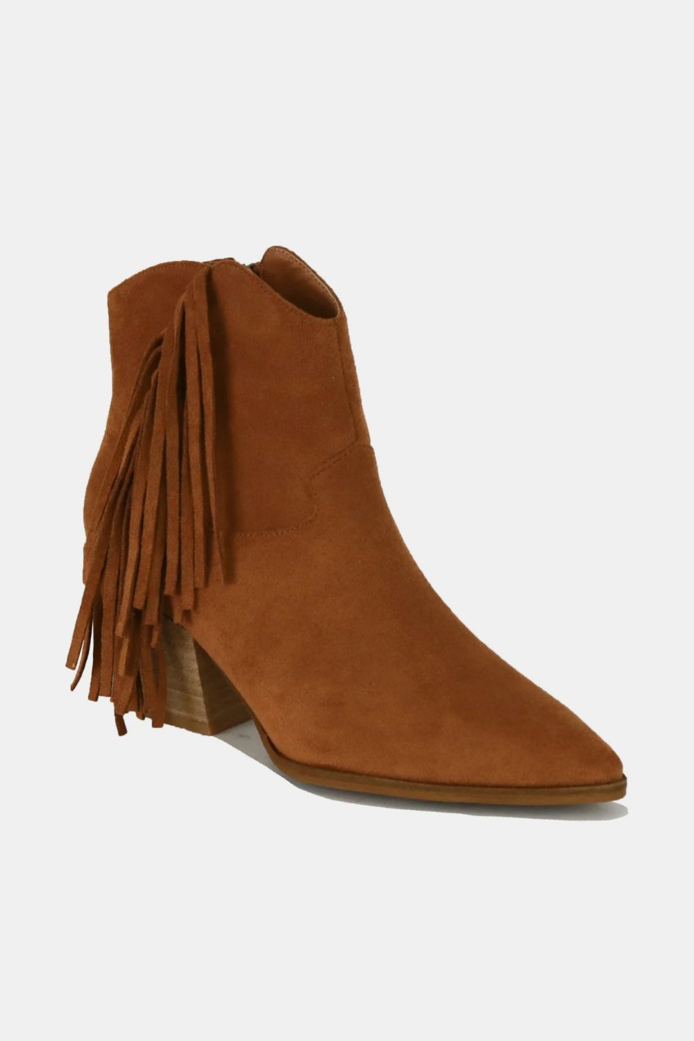 Hazel Blues® |  Beast Fashion Suede Fringe Point Toe Ankle Boots