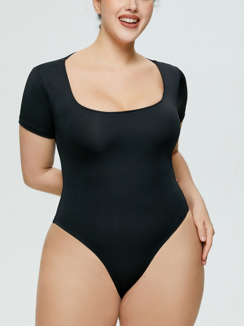 Hazel Blues® |  Square Neck Short Sleeve Bodysuit
