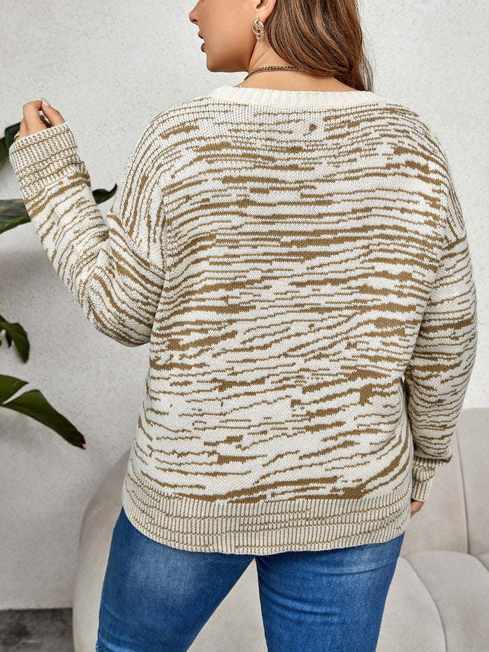 Hazel Blues® | Honey Round Neck Long Sleeve Sweater