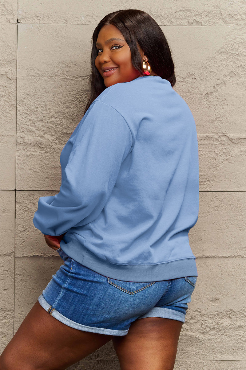 Hazel Blues® |  HAPPY NEW YEAR Round Neck Sweatshirt