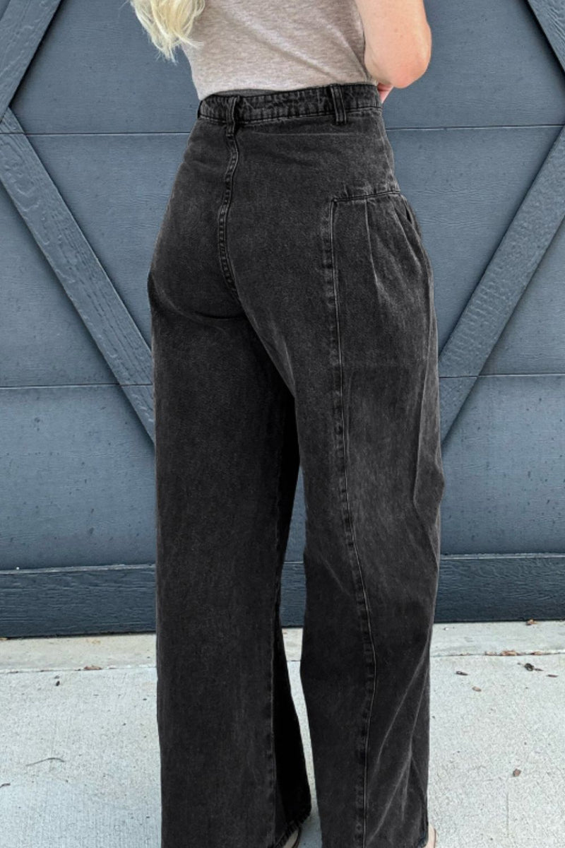 Hazel Blues® |  High Rise Wide Leg Jeans with Pockets