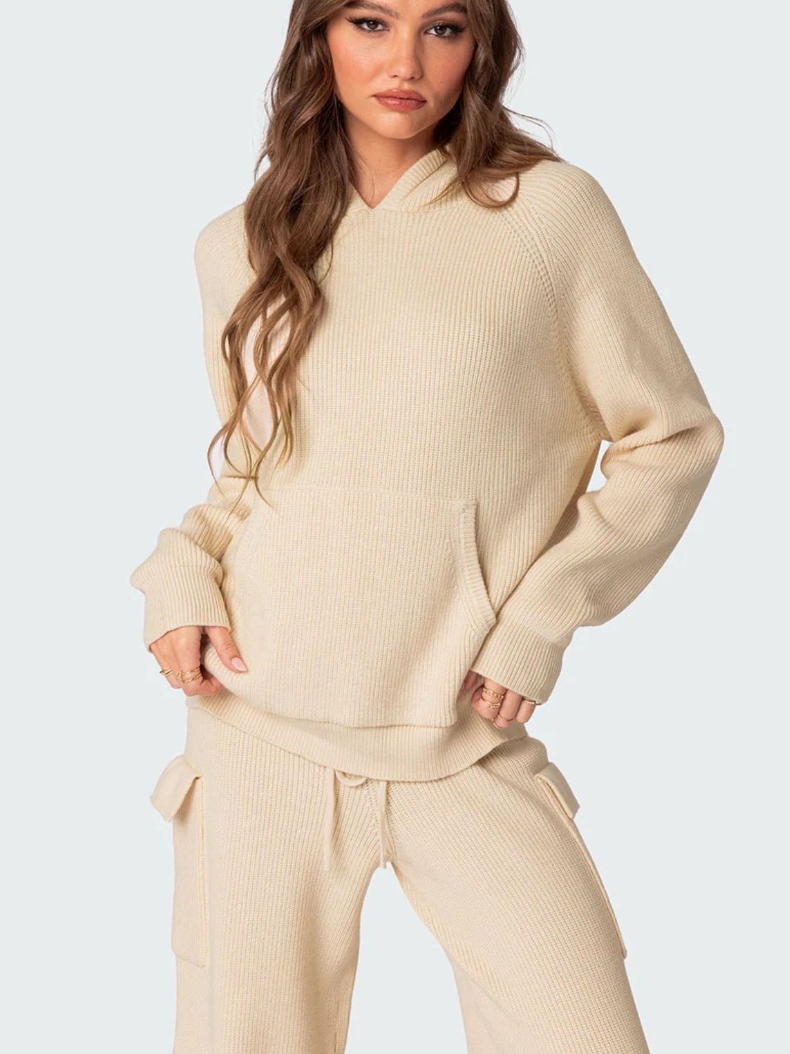 Hazel Blues® |  Long Sleeve Hooded Top and Pants Sweater Set