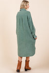 Hazel Blues® |  Mittoshop Mineral Wash Cotton Gauze Midi Shirt Dress