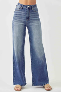 Hazel Blues® |  Risen High Rise Wide Leg Jeans