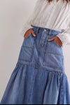 Hazel Blues® |  Midi Denim Skirt with Pockets