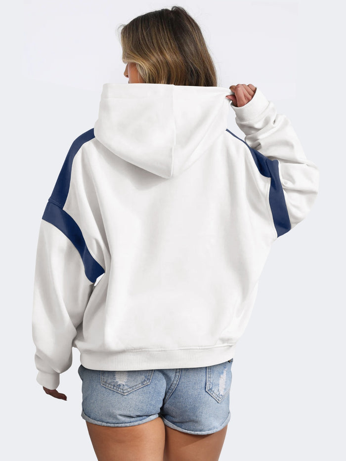 Hazel Blues® |  Contrast Dropped Shoulder Long Sleeve Hoodie